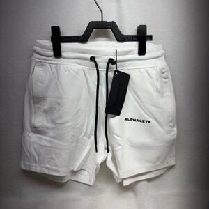 ALPHALETE Athletic Shorts White Size‎ M Gym Workout Training Performance